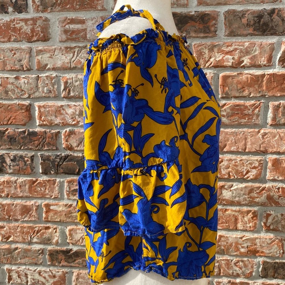 CC Boutique blue and yellow floral cold shoulder top / S / Excellent condition - Picture 5 of 11